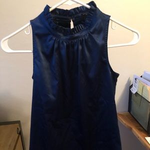 Ann Taylor 00P Navy Halter top blouse